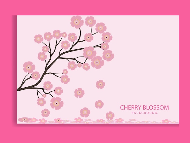 Een roze achtergrond met een vectorillustratie van de kersenbloesem als achtergrond