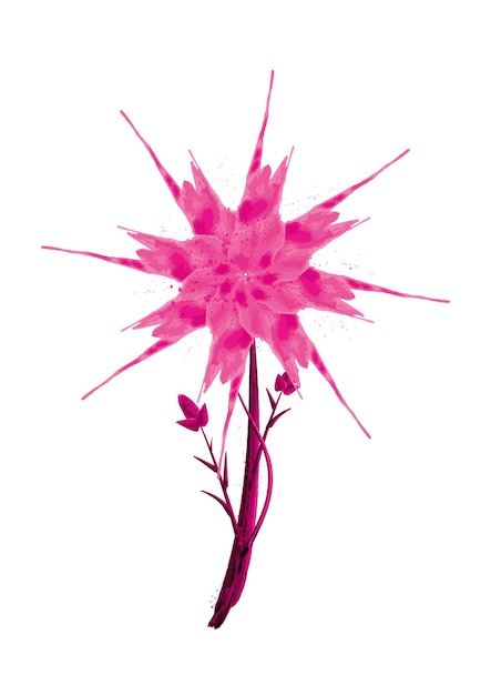 Vector een roze bloem met een witte achtergrond.