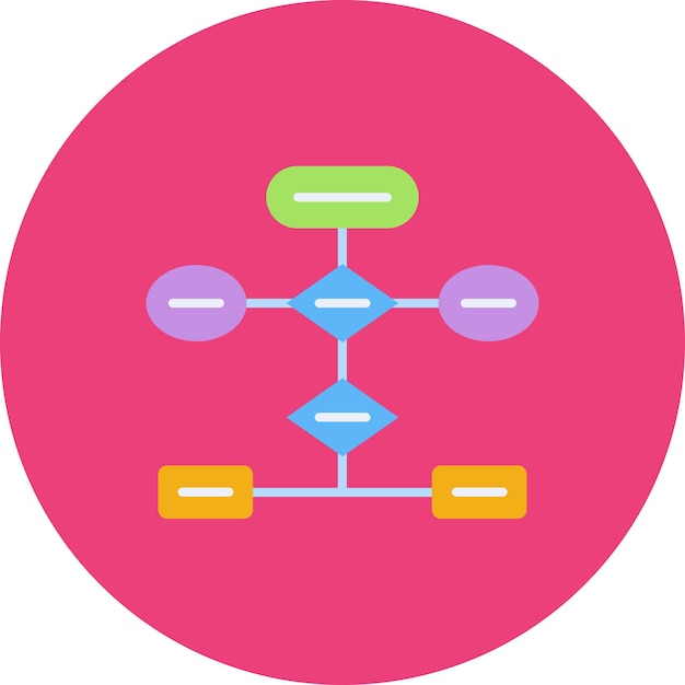 Vector een roze cirkel met het woord diagram erop