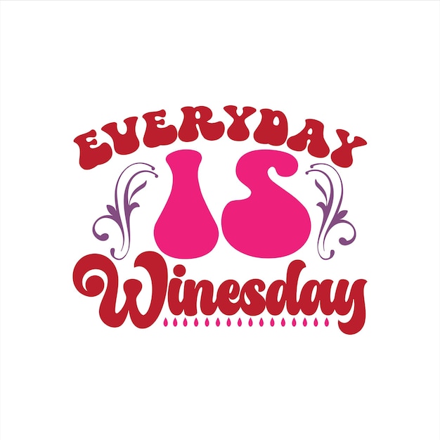 Vector een roze en rood logo voor alledaagse wijnen