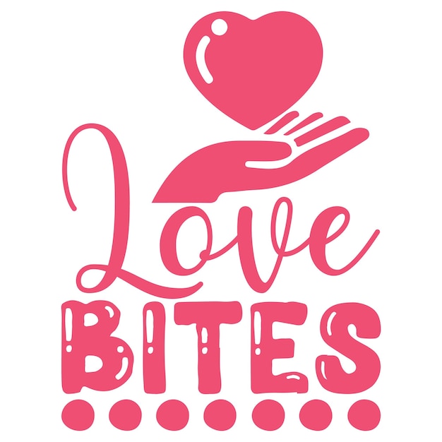 Een roze en wit bord met de tekst love bites.