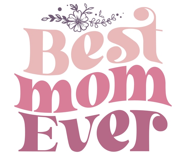 Een roze en wit logo voor de beste moeder ooit.