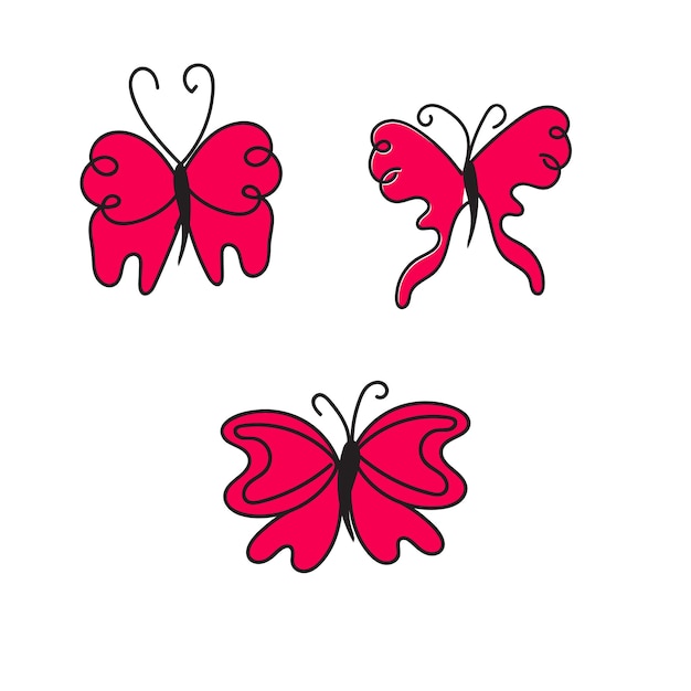 Een roze vlinder met het woord vlinder erop