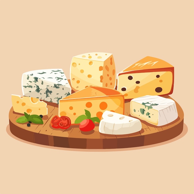 Een rustieke houten tafel met verschillende soorten kaas