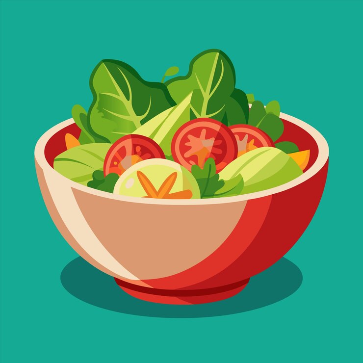 Vector een schaal salade met een foto van een salade