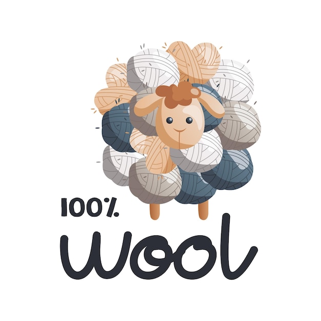 Een schaap met een schaap gemaakt van 100% wol