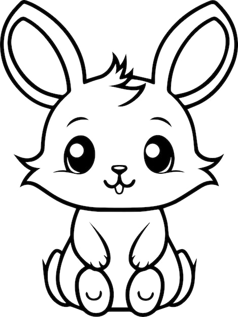 Een schattig konijntje illustratie Kleurplaten voor kinderen vector illustratie