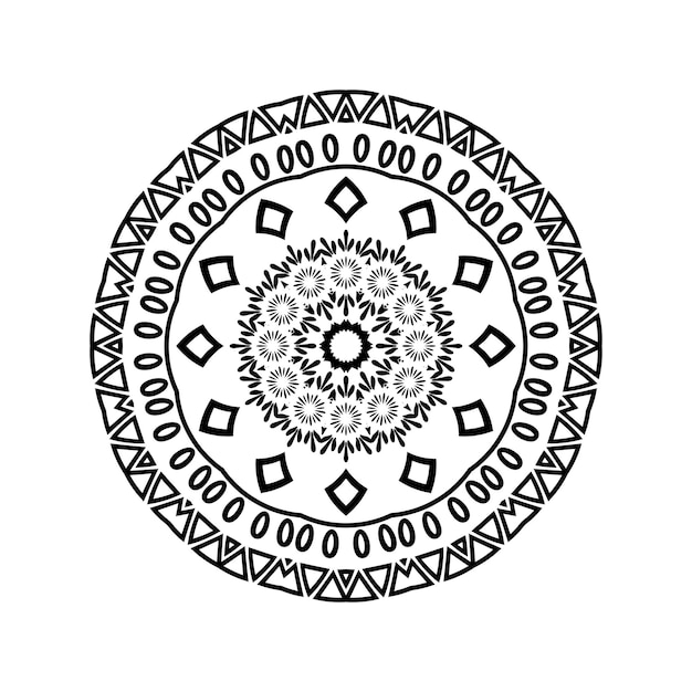 Vector een schattig zwart-wit mandala-ontwerp