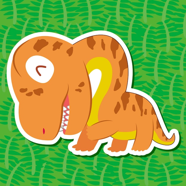 een schattige dinosaurussticker met Camarasaurus