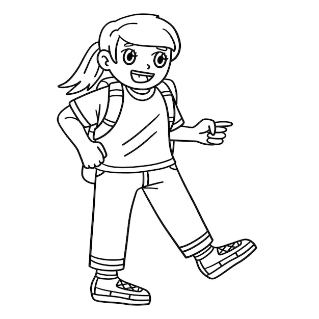 Een schattige en grappige kleurpagina van een Camping Camper Girl biedt uren van kleuren plezier voor kinderen om deze pagina te kleuren is erg gemakkelijk geschikt voor kleine kinderen en peuters