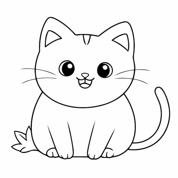 Een schattige kattendoodle voor een peuter.
