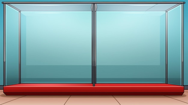 Vector een scherm met een afbeelding van een blauwe achtergrond met een rood frame