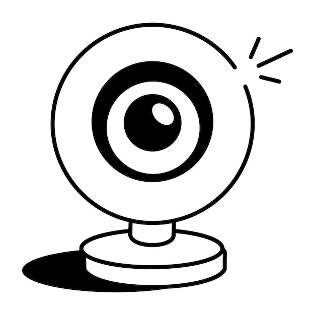 Een schetsvormig stijl icoon van webcam