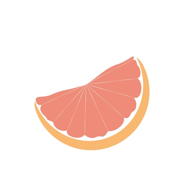 een schijfje grapefruit vlakke afbeelding