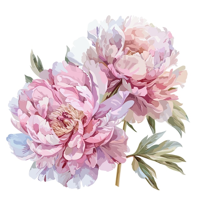 een schilderij van pioenen uit de collectie bloemen