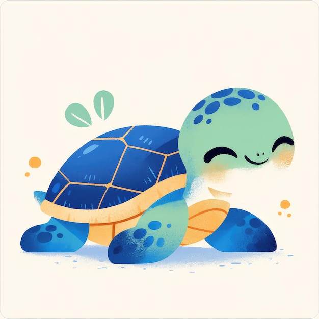 Vector een schildpad op een drijvend object cartoon stijl