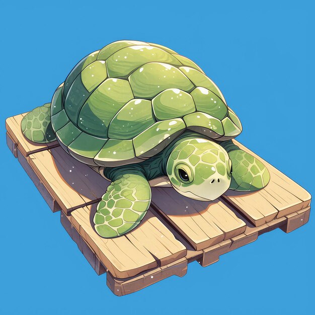 Vector een schildpad op een vlot cartoon stijl