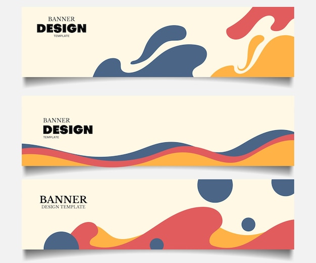 Vector een set banners met drie ontwerpopties