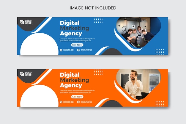 Vector een set banners voor een digitaal marketingbureau