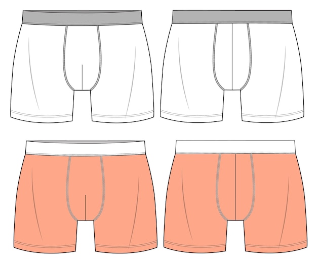 Een set boxershorts met een witte streep.