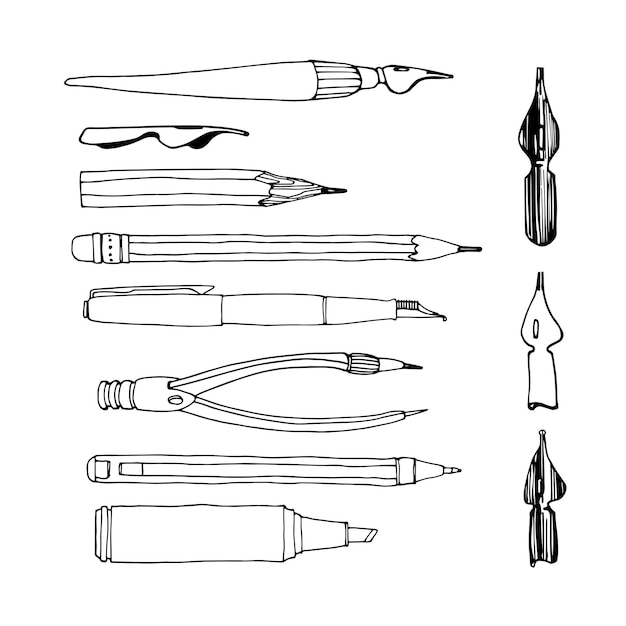 Een set briefpapier balpen potlood kompas Schrijf- en kalligrafiehulpmiddelen