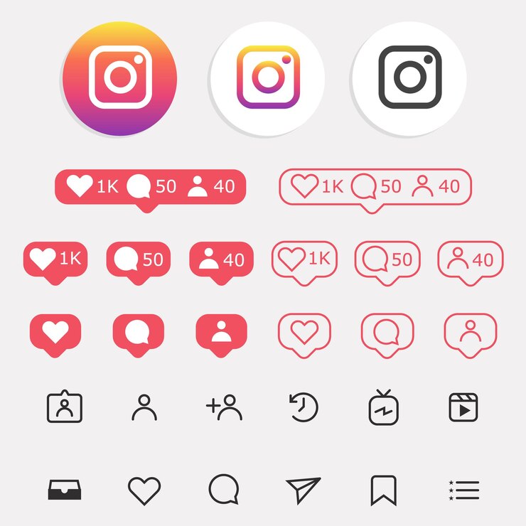 Een set Instagram-iconen