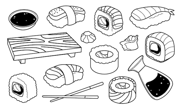 Een set Japanse sushi-broodjes
