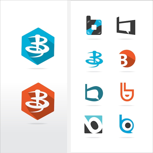 Een set logo's met de letter b erop