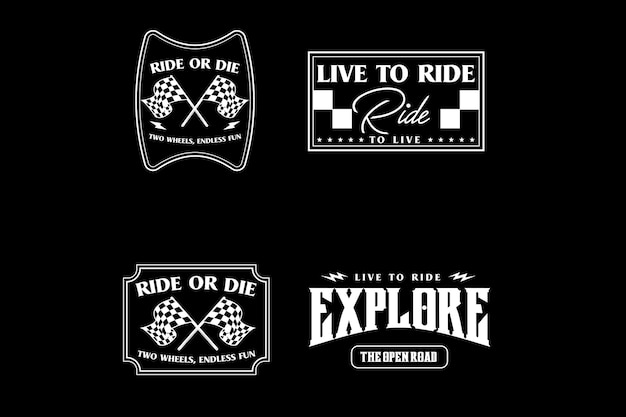 Een set logo's voor de ride or die.