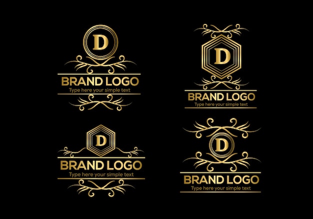 Een set logo's voor een bedrijf genaamd brand.