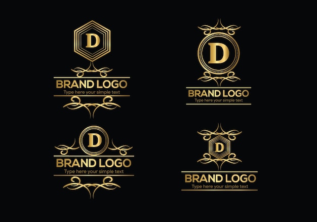 Een set logo's voor een merk genaamd merk.