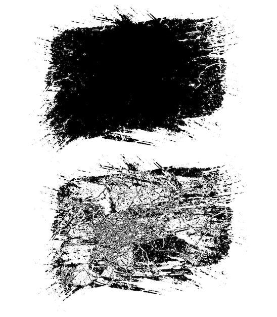 Een set penseelstreep op witte achtergrond Penceelstreep kras set zwarte en witte kleurstreep