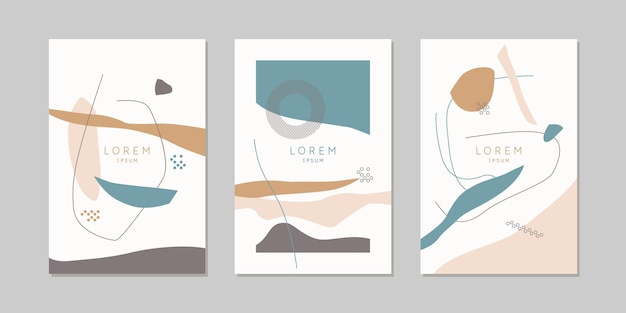 Een set posters Een compositie met abstracte elementen in een populaire stijl Achtergrond voor uw ontwerp