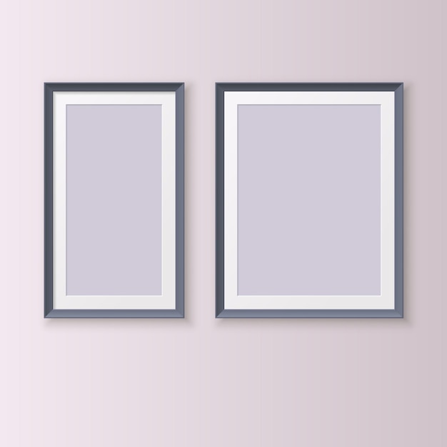 Een set realistische fotolijsten voor het plaatsen van afbeeldingen Sjabloon voor een posterbanner of advertentie
