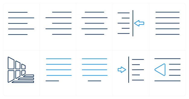 Een set van 10 bewerkingshulpmiddelen iconen als Symmetrical Scale symmetrie