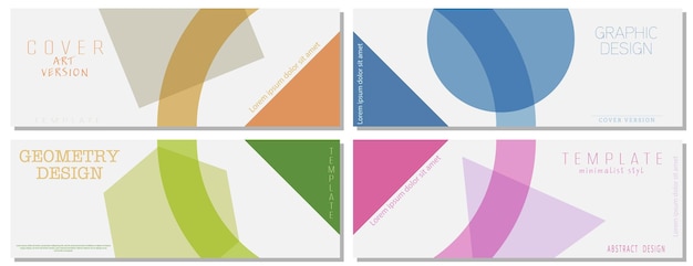 Een set van abstracte geometrische vormsjablonen Lay-out van productverpakkingen eenvoudige achtergronden omslag banner brochure poster Creatief idee van geometrische compositie voor creatief ontwerp huisstijl