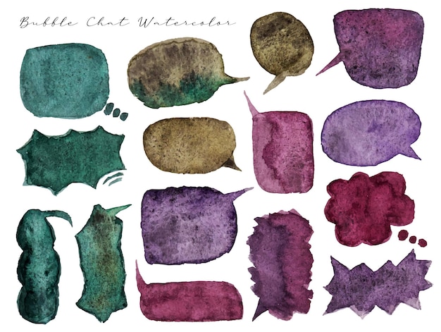 een set van abstracte vorm bubble chat aquarel