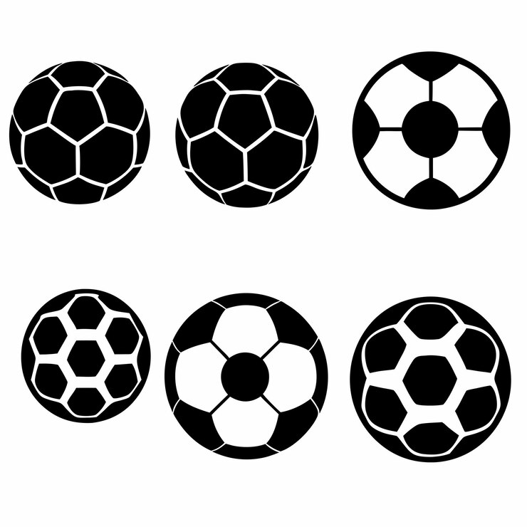 Vector een set van dirrerent type van voetbal vector kunst illustratie geïsoleerde witte achtergrond