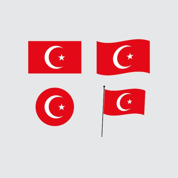 Een set van drie vlaggen met het woord turkije erop