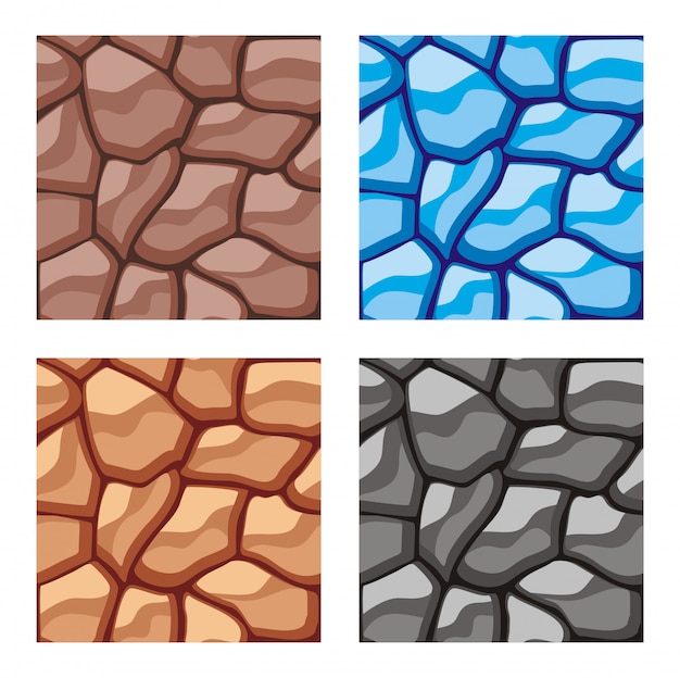 Vector een set van gelaagde van rock tile set patroon