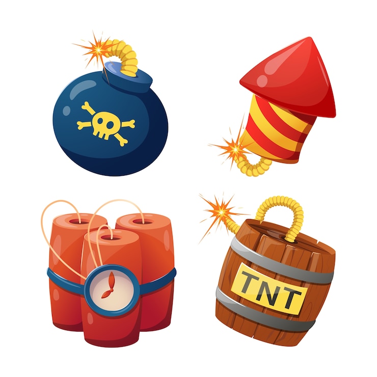 Vector een set van verschillende bommen voor de game-interface.
