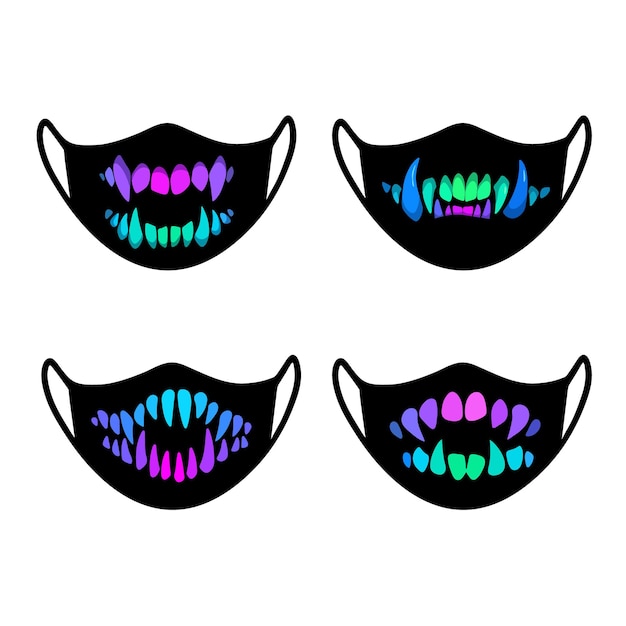 Vector een set van verschillende ontwerpopties voor maskers