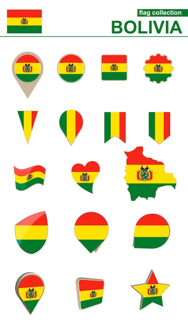 Een set vlaggen met de vlag van mali