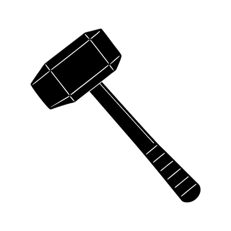 Vector een silhouet van een hamer illustratie