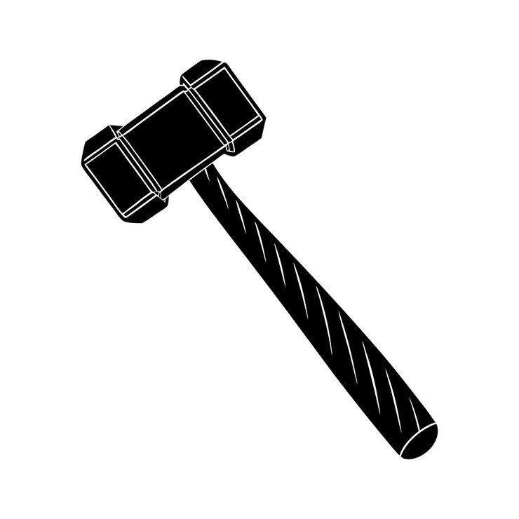 Vector een silhouet van een hamer illustratie