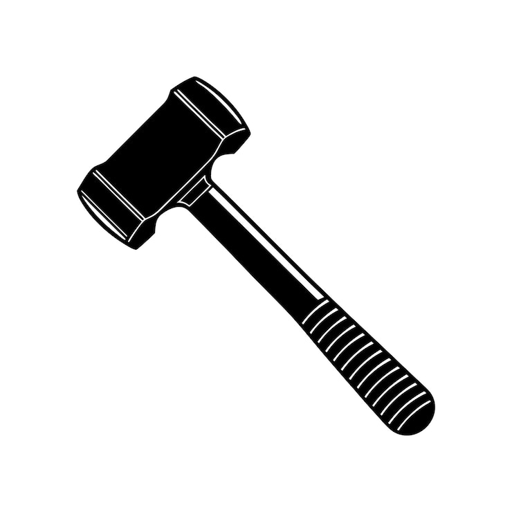 Vector een silhouet van een hamer illustratie
