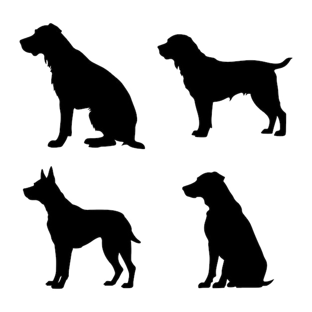 Vector een silhouet van een hond