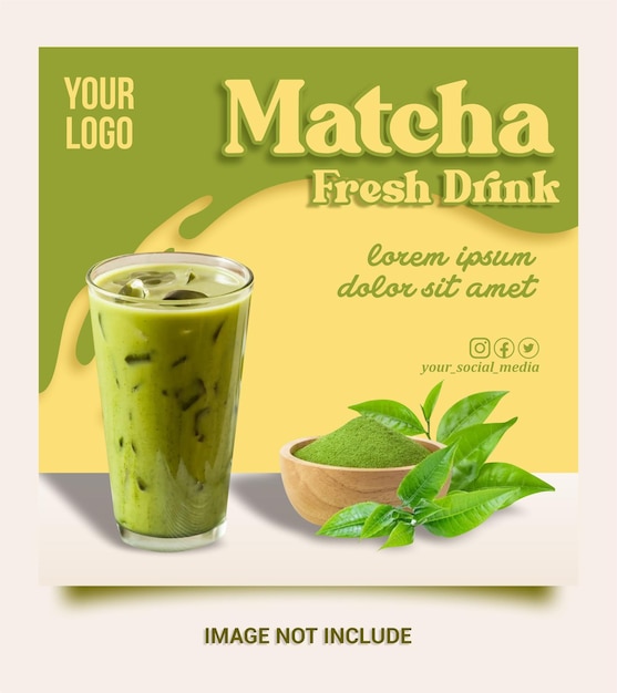 een social media post voor matcha verse drank