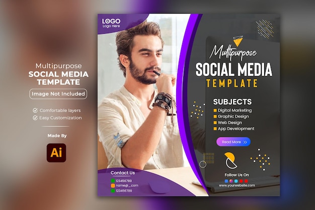 Een social media-template voor een social media-template