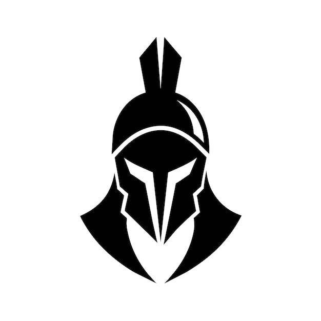 een Spartan gladiator vector ontwerp in zwarte kleur met een witte achtergrond